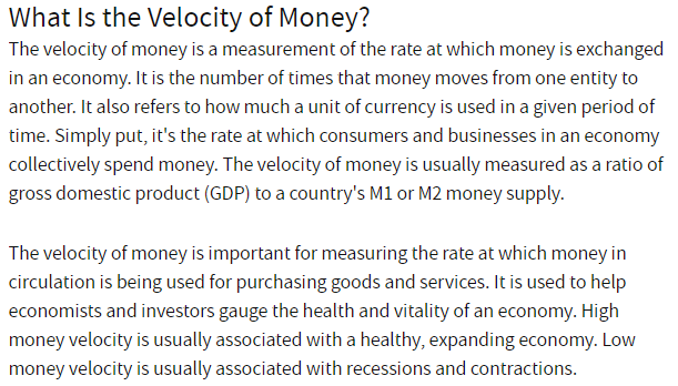 velocity of money
